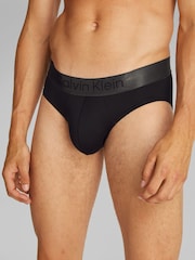 Calvin Klein Black Brushed Micro Stripe Hip Briefs 3 Pack - Image 5 of 5
