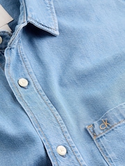 Calvin Klein Blue Lyocell Long Sleeve Shirt - Image 6 of 6