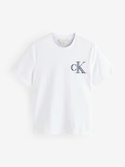 Weiß - Calvin Klein Relaxed 100% Cotton Varsity T-Shirt - Bild 1 von 1