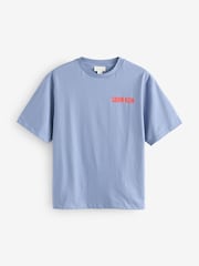 Azul - Camiseta Calvin Klein Relaxed 100% algodão com logotipo - Imagem 1 de 1
