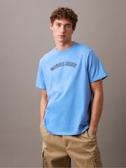 أزرق - Calvin Klein 100% Cotton Curve T-Shirt - صورة 1 من 5