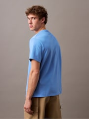 أزرق - Calvin Klein 100% Cotton Curve T-Shirt - صورة 2 من 5