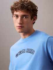 أزرق - Calvin Klein 100% Cotton Curve T-Shirt - صورة 3 من 5