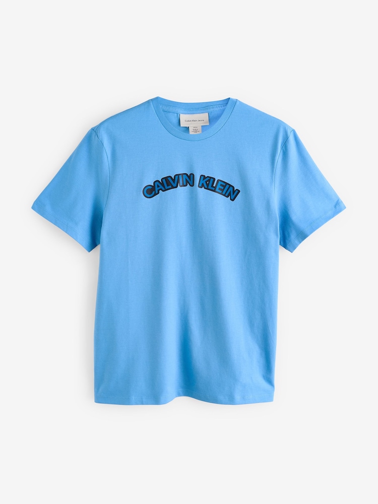 Calvin Klein Blue 100% Cotton Curve T-Shirt - Image 5 of 5 Calvin Klein Blue 100% Cotton Curve T-Shirt - Image 5 of 5