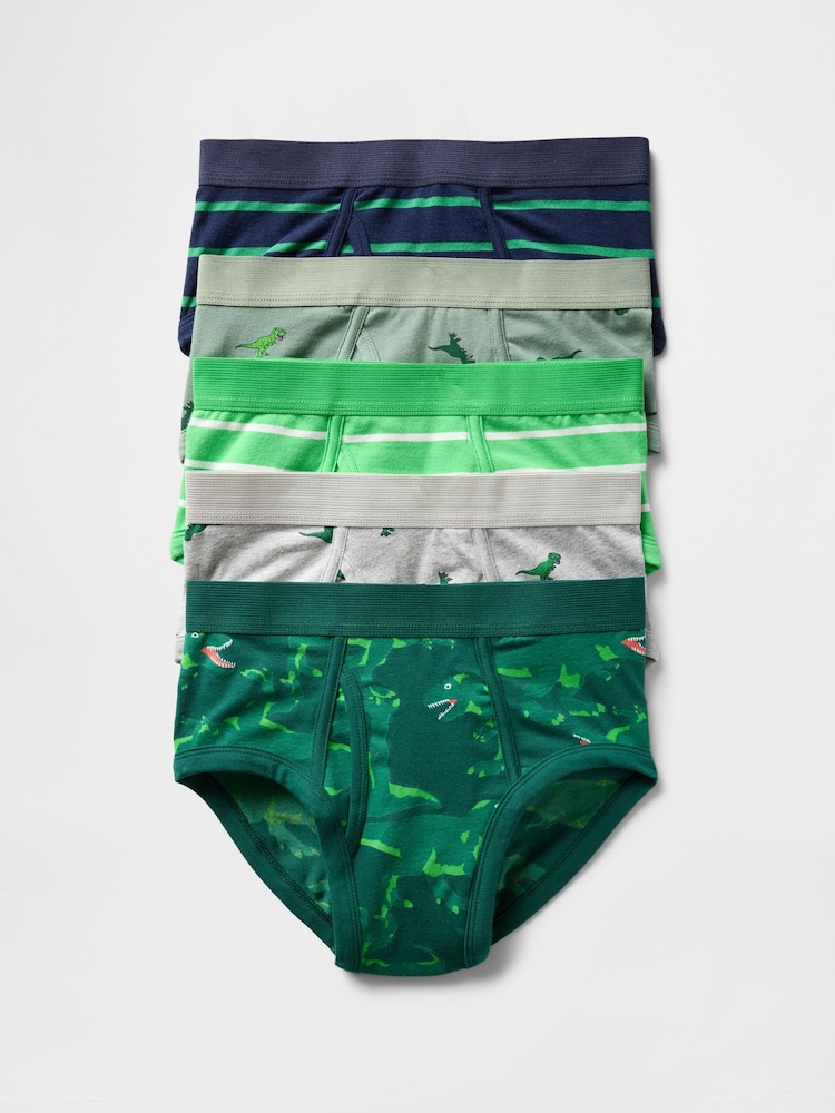 Gap Multi Green Organic Cotton Briefs 5-Pack - Image 1 of 1
