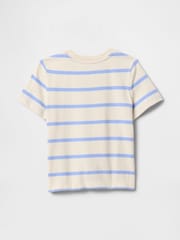 Gap Cream & Blue Striped Relaxed Original Short Sleeve T-Shirt (6mths-5yrs) - Image 2 of 2