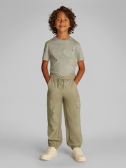 Calvin Klein Cream Parachute Dry Knit Cargo Joggers - Image 1 of 5