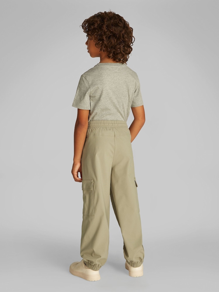 Calvin Klein Cream Parachute Dry Knit Cargo Joggers - Image 2 of 5