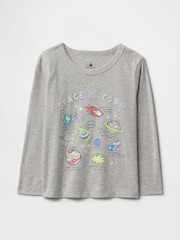 Gap Grey Space Long Sleeve Crew Neck Graphic T-Shirt (6mths-5yrs) - Image 1 of 2