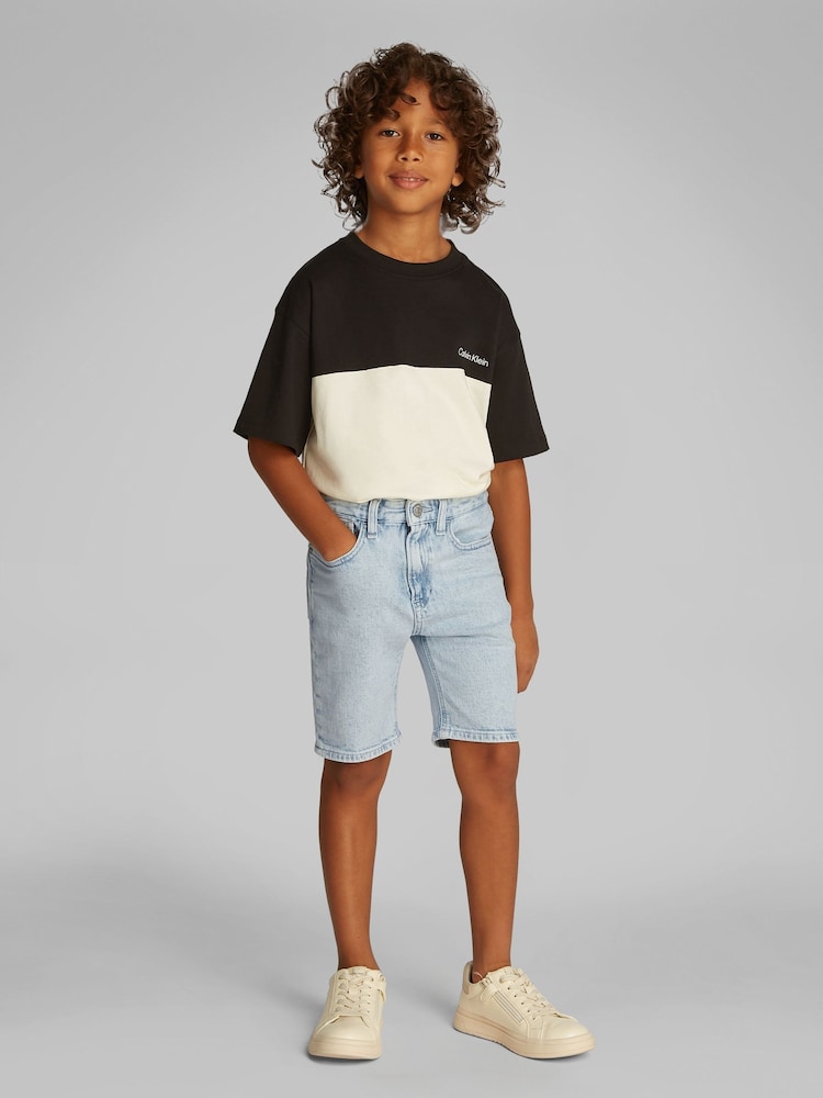 Calvin Klein Blue Regular Fit Denim Shorts - Image 1 of 5