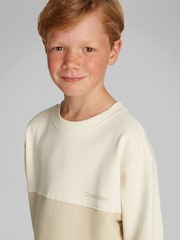Calvin Klein Cream Terry 100% Cotton Sweatshirt - Image 3 of 5
