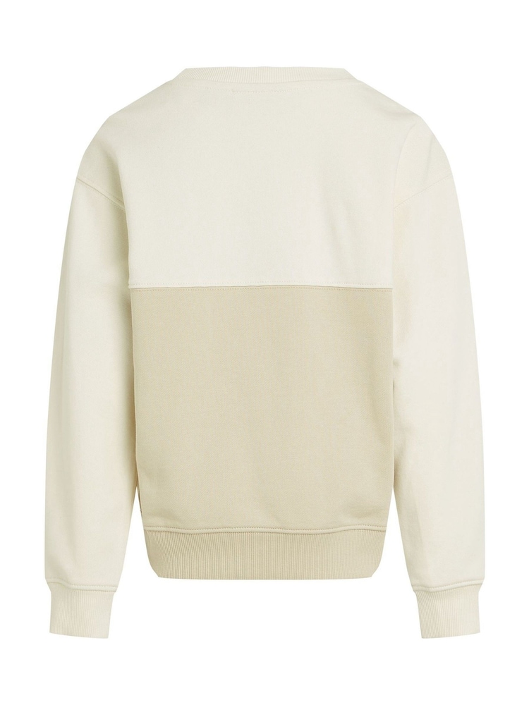 Calvin Klein Cream Terry 100% Cotton Sweatshirt - Image 5 of 5