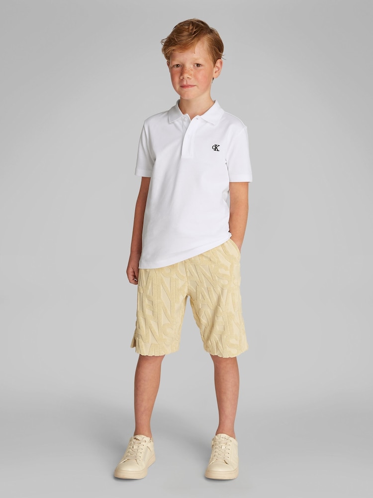 Calvin Klein White Regular Fit Sleeve Polo Shirt - Image 1 of 5