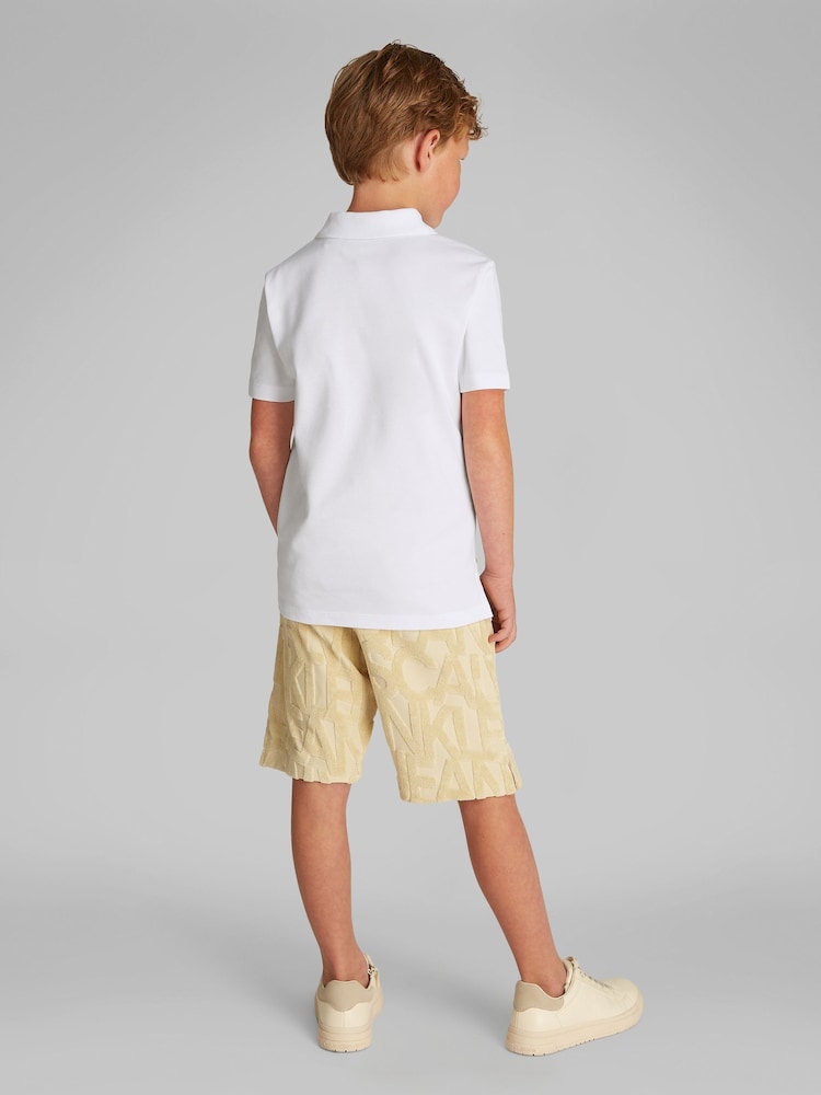 Calvin Klein White Regular Fit Sleeve Polo Shirt - Image 2 of 5
