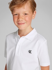 Calvin Klein White Regular Fit Sleeve Polo Shirt - Image 3 of 5