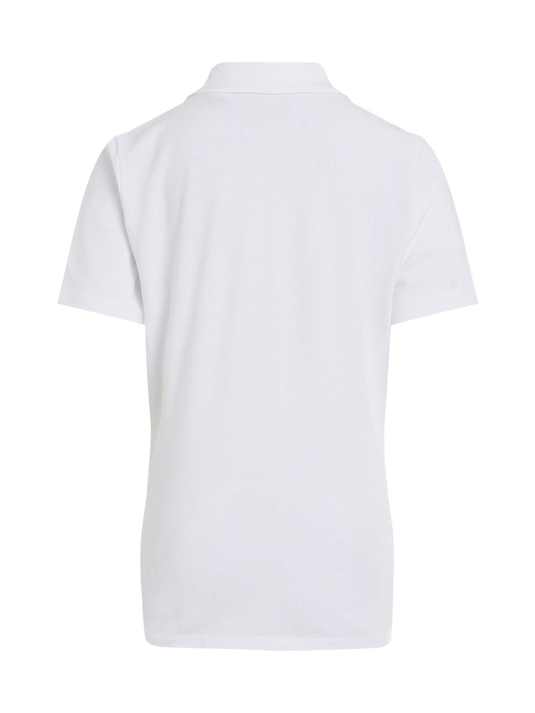 Calvin Klein White Regular Fit Sleeve Polo Shirt - Image 5 of 5