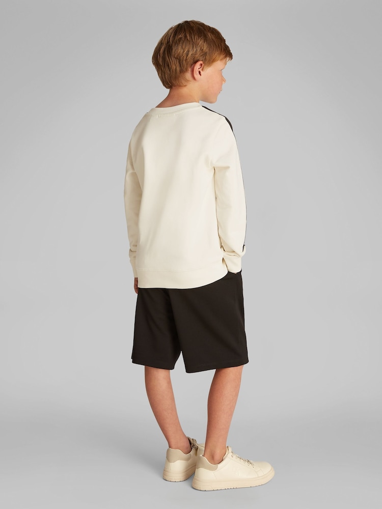 Calvin Klein Brown Soft 100% Cotton Terry Crew Neck Sweatshirt - Image 3 of 5