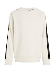 Calvin Klein Brown Soft 100% Cotton Terry Crew Neck Sweatshirt - Image 4 of 5