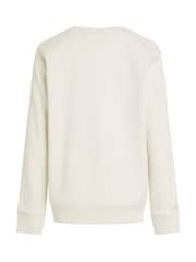 Calvin Klein Brown Soft 100% Cotton Terry Crew Neck Sweatshirt - Image 5 of 5