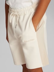 Calvin Klein Cream Relaxed Jogger 100% Cotton Shorts - Image 3 of 5