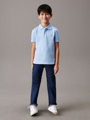 Calvin Klein Blue Regular Fit Sleeve Polo Shirt - Image 1 of 4