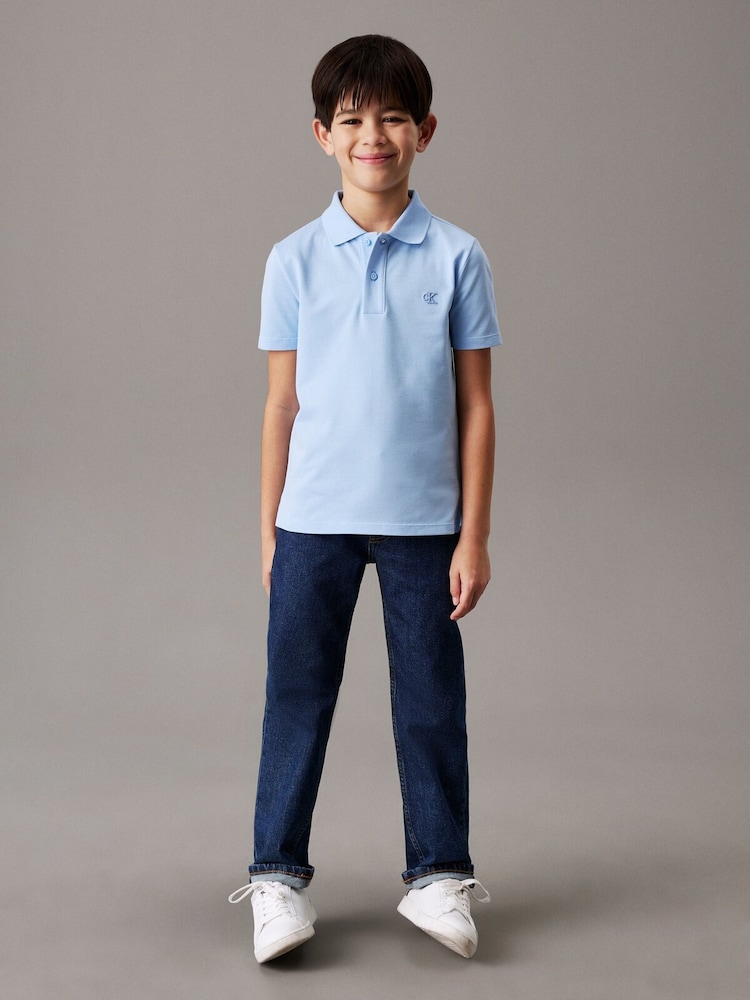 Calvin Klein Blue Regular Fit Sleeve Polo Shirt - Image 1 of 4
