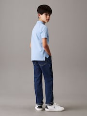 Calvin Klein Blue Regular Fit Sleeve Polo Shirt - Image 2 of 4