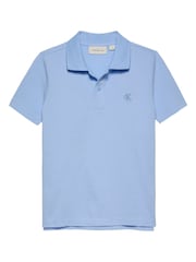 Calvin Klein Blue Regular Fit Sleeve Polo Shirt - Image 4 of 4