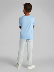 Calvin Klein Blue Regular Fit Monogram 100% Cotton T-Shirt - Image 2 of 3