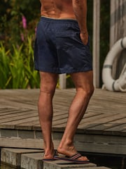FatFace Trevose Navy Abstract Geo Print Swim Shorts - Image 2 of 6