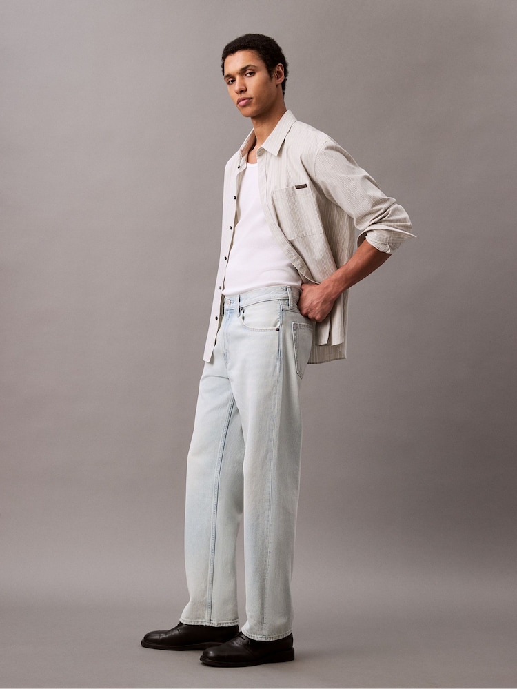 Calvin Klein Blue 90'S Straight 100% Cotton Jeans - Image 3 of 5