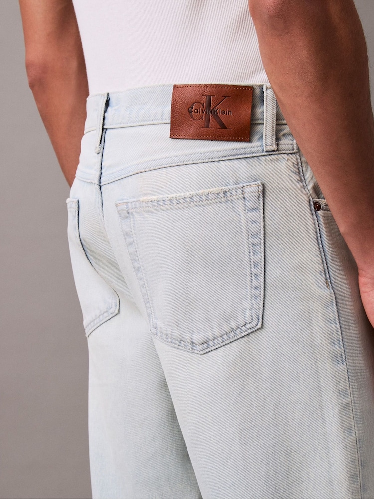 Синий - Calvin Klein 90'S Straight 100% Cotton Jeans - Image 5 of 5