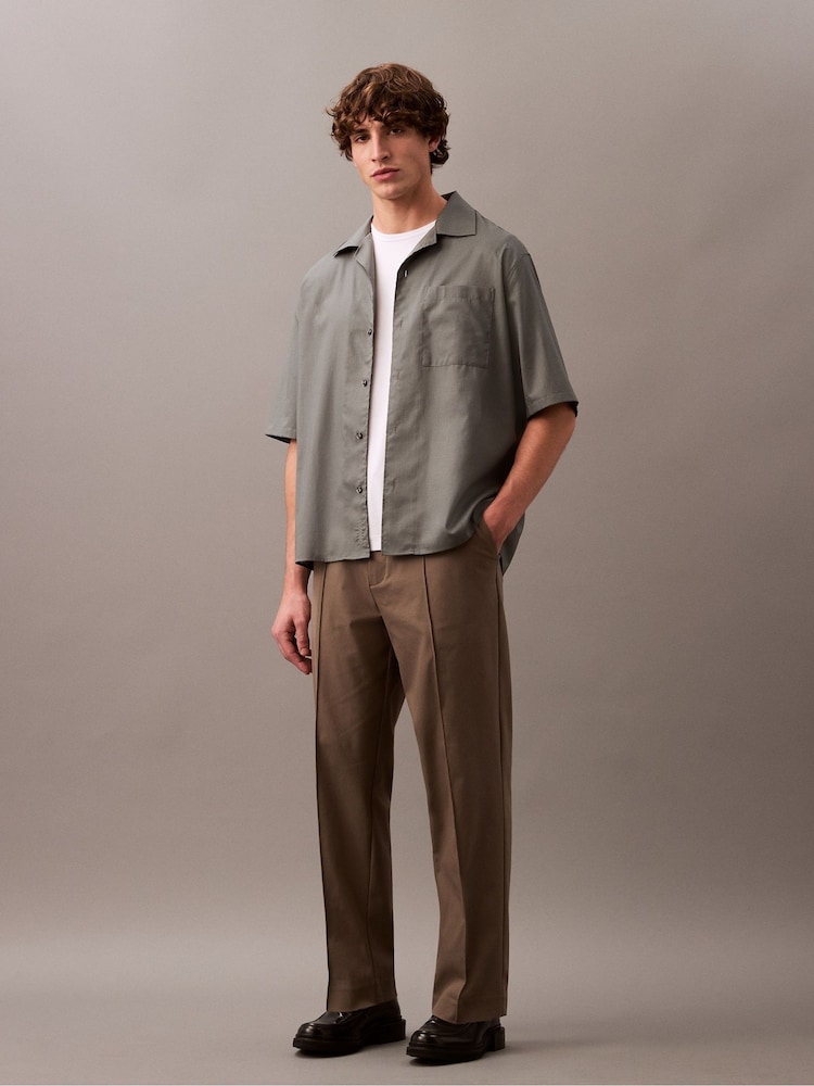 Calvin Klein Brown Stretch Cotton Trousers - Image 1 of 4