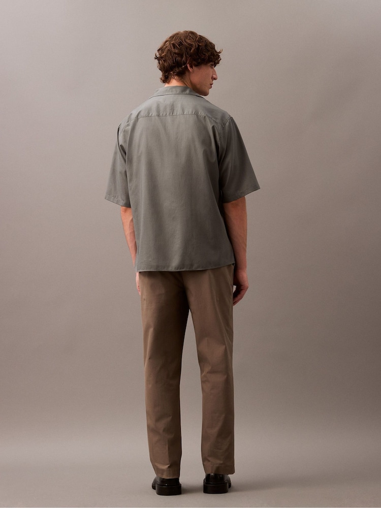 Calvin Klein Brown Stretch Cotton Trousers - Image 2 of 4