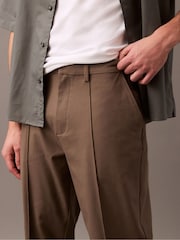 Calvin Klein Brown Stretch Cotton Trousers - Image 4 of 4