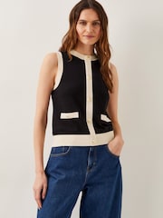 Monsoon Black Sala Two Tone Knit Vest - Image 1 of 5