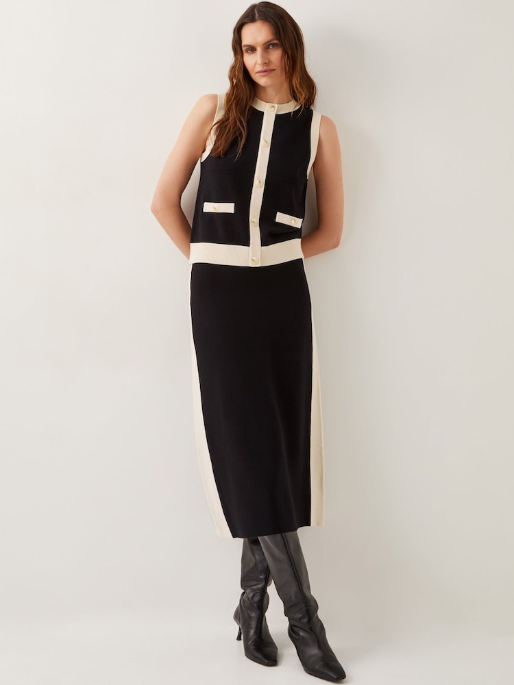 Monsoon Black Sala Two Tone Knit Vest - Image 2 of 5