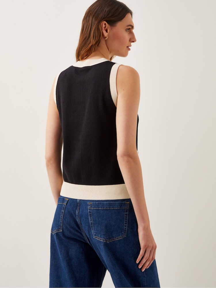 Monsoon Black Sala Two Tone Knit Vest - Image 4 of 5