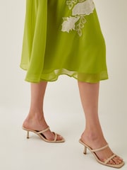 Monsoon Green Tilly Floral Print Embroidered Midi Dress - Image 2 of 4