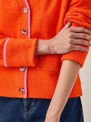 Monsoon Orange Oversized Oona V-Neck Cardigan - Image 4 of 4