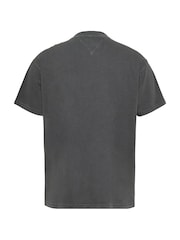Tommy Jeans Black Relaxed Label 100% Cotton T-Shirt - Image 6 of 7