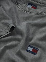 Tommy Jeans Black Relaxed Label 100% Cotton T-Shirt - Image 7 of 7