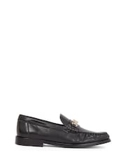 Tommy Hilfiger Black Soft Leather Horsebit Loafers - Image 2 of 6