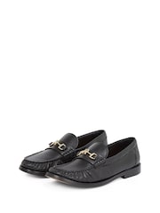 Tommy Hilfiger Black Soft Leather Horsebit Loafers - Image 4 of 6
