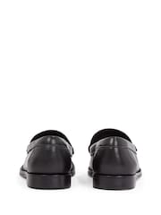 Tommy Hilfiger Black Soft Leather Horsebit Loafers - Image 5 of 6