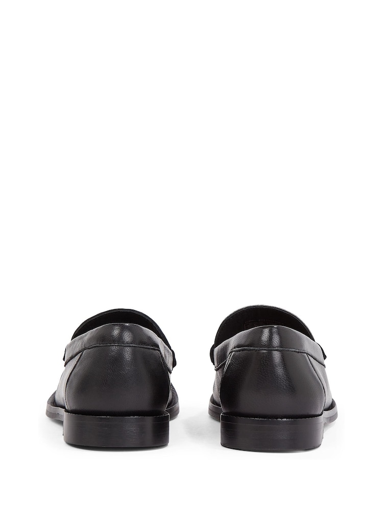 Tommy Hilfiger Black Soft Leather Horsebit Loafers - Image 5 of 6