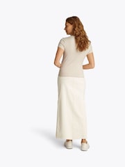 Tommy Jeans Natural Essential Slim Ribbed Short Sleeve T-Shirt - Image 2 of 7
