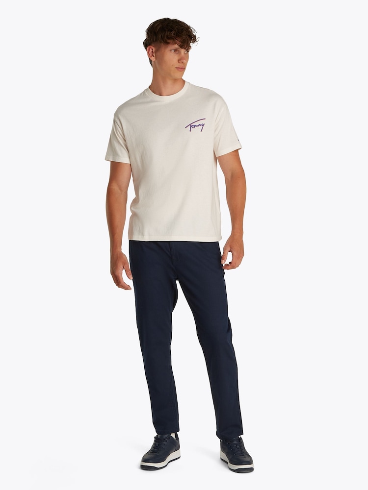 Tommy Jeans White Relaxed Faded Graphic 100% Cotton T-Shirt - Image 2 of 7 Tommy Jeans White Relaxed Faded Graphic 100% Cotton T-Shirt - Image 2 of 7