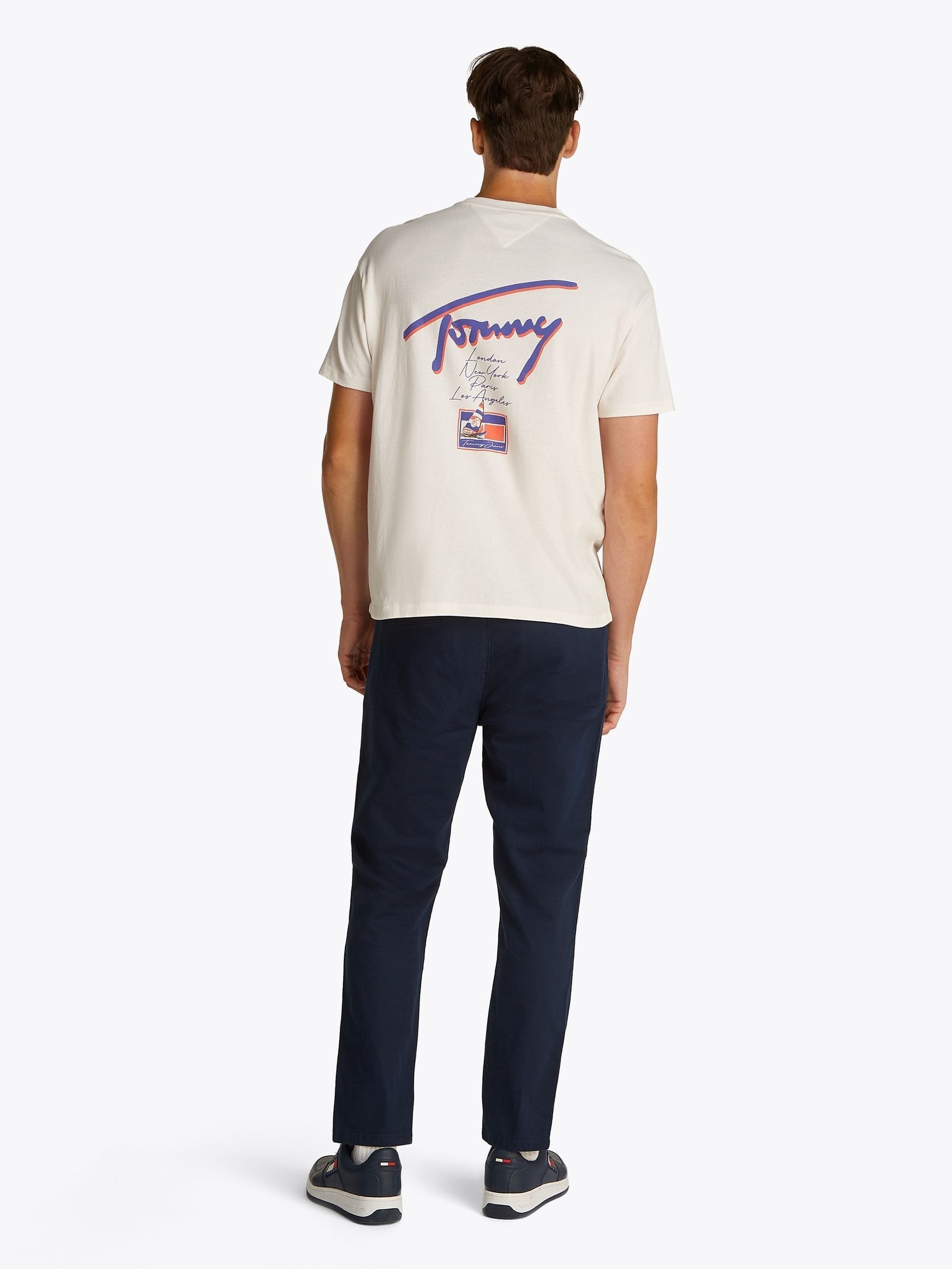 Buy Tommy Jeans White Relaxed Faded Graphic 100% Cotton T-Shirt