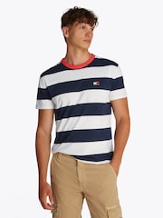 Tommy Jeans Regular Fit Bold Stripe 100% Cotton T-Shirt - Image 1 of 7